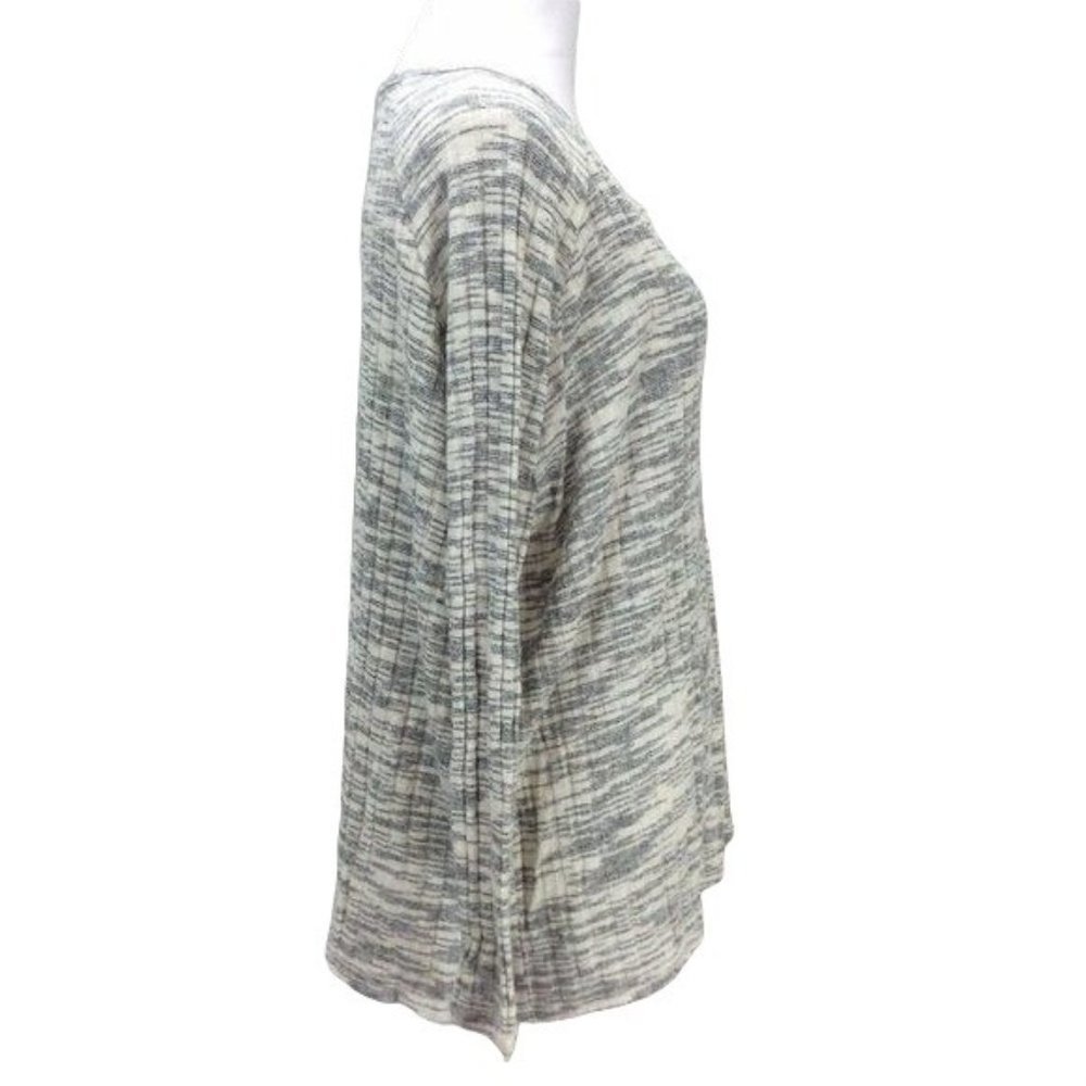 Lazy Sundays Top X Large Gray Cream Stretch Knit … - image 4